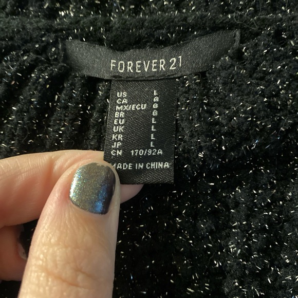 Forever 21 black and silver chunky glitter sweater - Picture 3 of 4